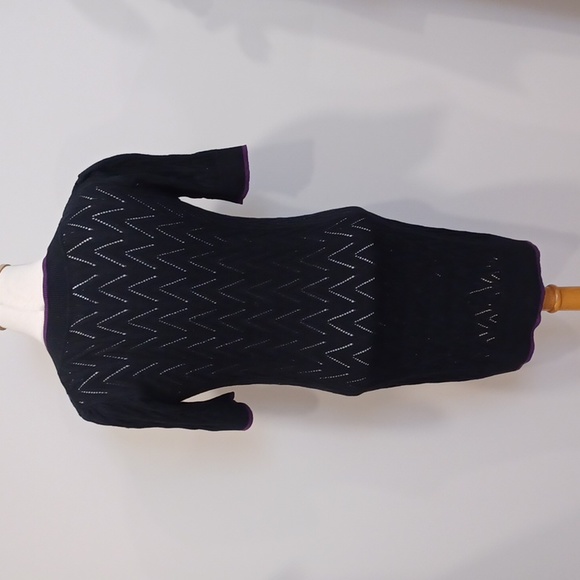 Mac & Jac Short Sleeve Long Line Cotton Lacy Cardigan- Sz. Sm - Picture 6 of 10